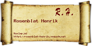 Rosenblat Henrik névjegykártya